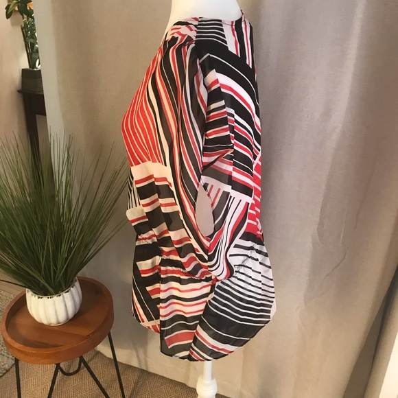 Chaps Patriotic Scarf Style Blouse w/Peplum Sz XL - Picture 3 of 7